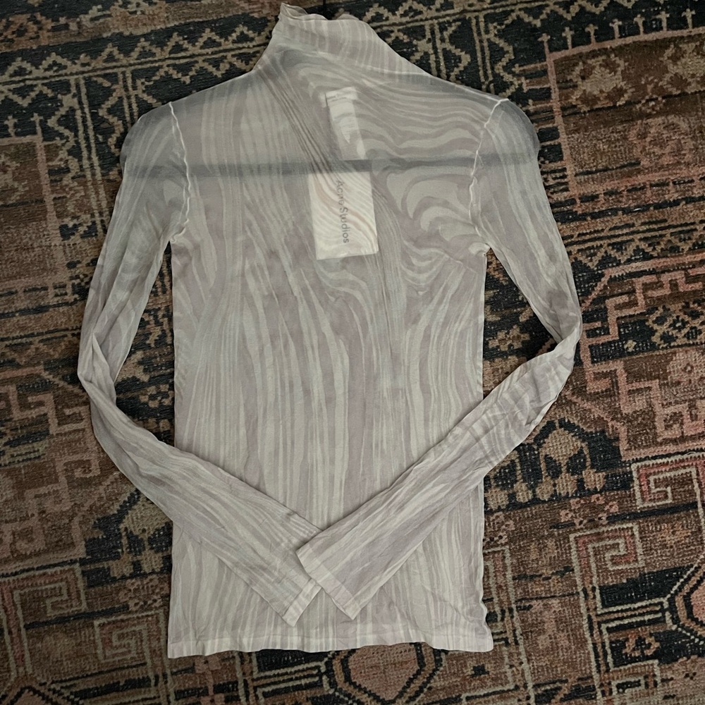 Acne Studio Sheer Zebra Pattern Turtleneck top